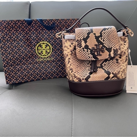 NEW Tory Burch Thea exotic leather convertible backpack - Picture 8 of 12